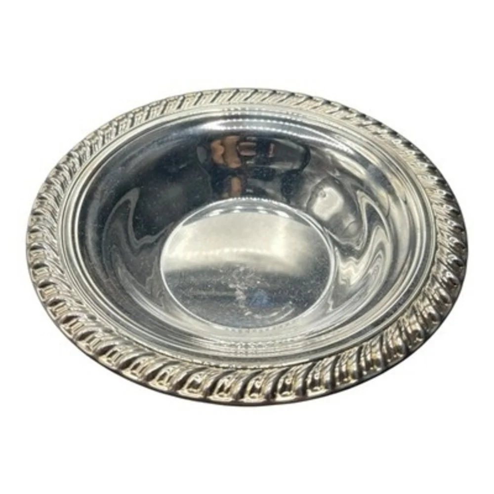 Wm. Rogers Silverplate Rope Edge Round Bowl 6.5